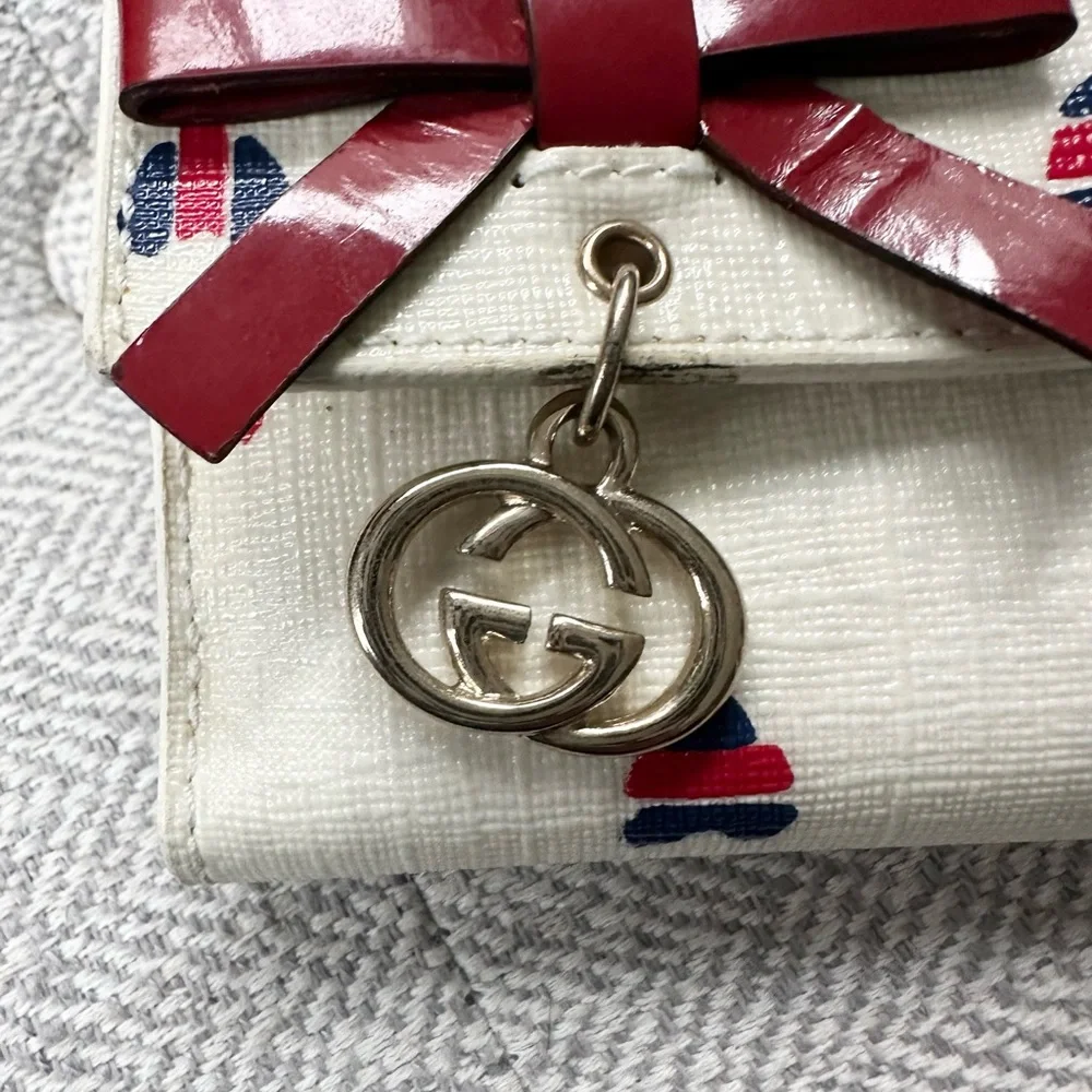 Gucci Interlocking GG Logo Leather Hearts Canvas Long Wallet w/ Box – Limited Ed - Picture 8 of 16